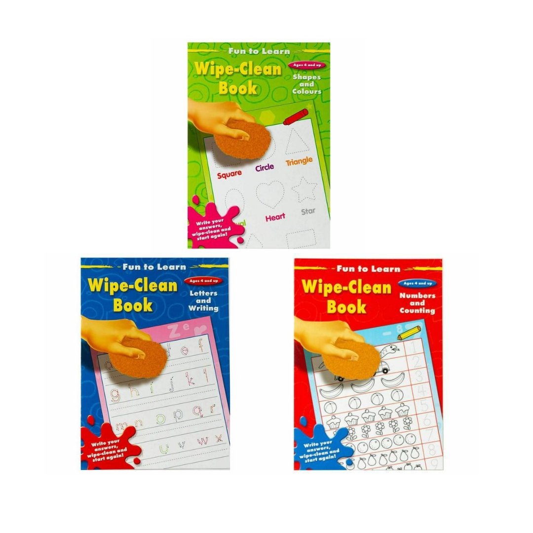 Book　Tall　Wipe　Set:　Educational　Home　To　EYFS　Tales　Learning　Fun　Kids　Books　Learn　Clean　Books